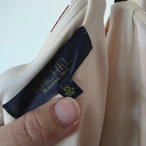 Rachel Roy Midi Sheath Dress, Orange, Off-The-Shoulder Sz Xtra Small - Picture 6 of 7